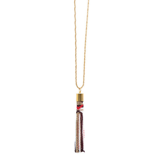 Tassel Necklace <br> Red and Gold