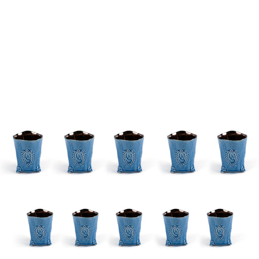 Motif Candle Holder & Vase in Blue <br> Set of 10