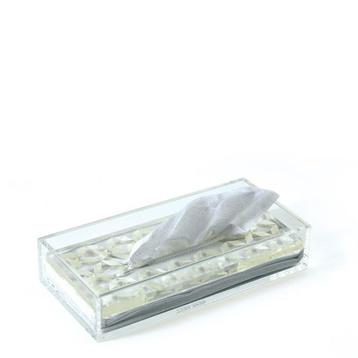 Clear Tissue Box <br> Mother of Pearl <br> (L 28 x H 5) cm