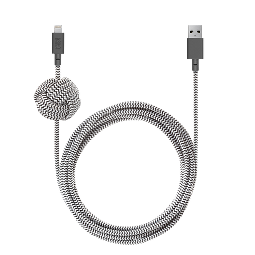 Night Cable Zebra <br> USB-A to Lightning <br> 3 m