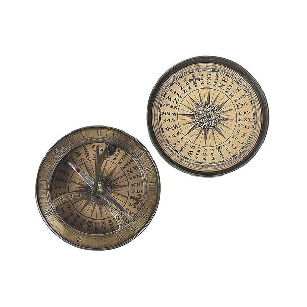 18th C. Sundial and Compass <br> (Ø 8.5 x H 2.5) cm