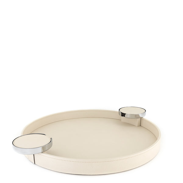 Dioniso Tray with Coaster Holder Handles <br> Cream <br> (Ø 45) cm