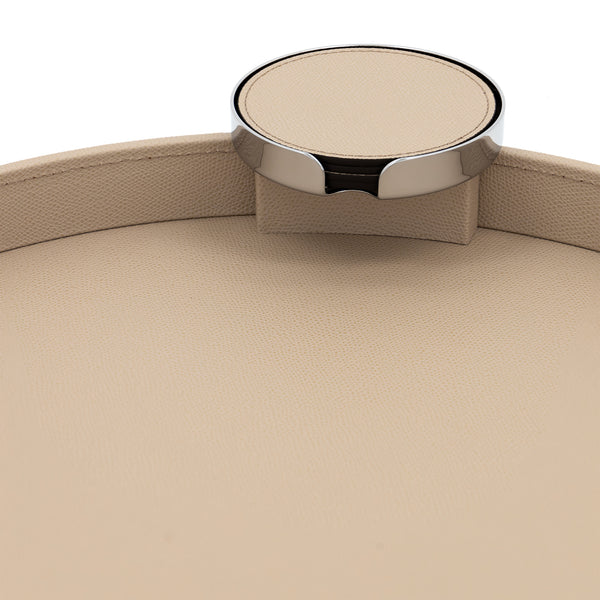 Dioniso Tray with Coaster Holder Handles <br> Taupe <br> (Ø 45) cm