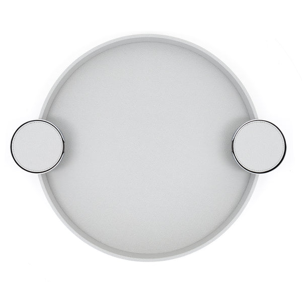 Dioniso Tray with Coaster Holder Handles <br> Light Grey <br> (Ø 45) cm