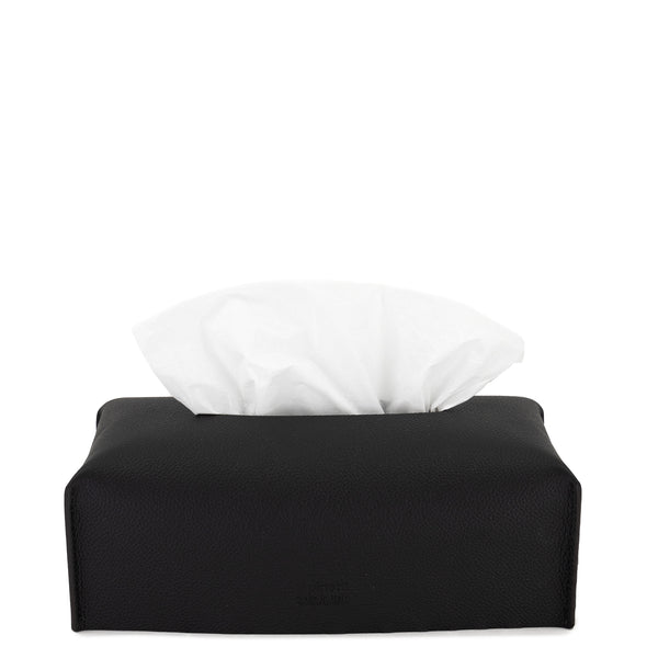 Soft Rectangular Tissue Box <br> Black <br> (L 24.7 x W 12.7 x H 7.5) cm