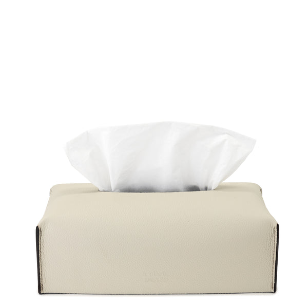 Soft Rectangular Tissue Box <br> Cream <br> (L 24.7 x W 12.7 x H 7.5) cm