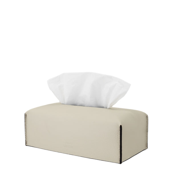 Soft Rectangular Tissue Box <br> Cream <br> (L 24.7 x W 12.7 x H 7.5) cm