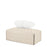 Soft Rectangular Tissue Box <br> Cream Printed Taupe <br> (L 24.7 x W 12.7 x H 7.5) cm