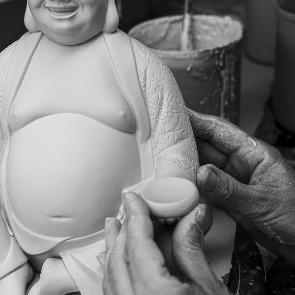 Happy Buddha Figurine <br> 
(L 16 x W 18 x H 21) cm