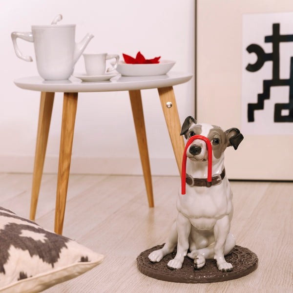 Jack Russell with Licorice Dog Figurine <br> (L 27 x W 27 x H 34) cm