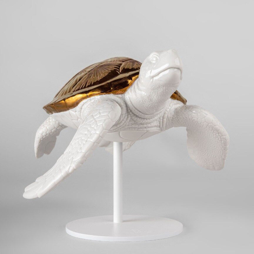 Sea Turtle II Sculpture (L 23 x W 24 x H 20) cm