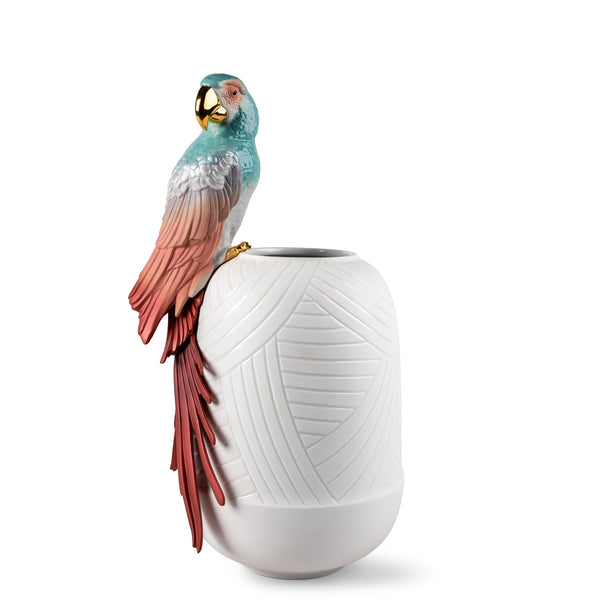 Macaw Bird Vase <br> (L 24 x W 29 x H 56) cm