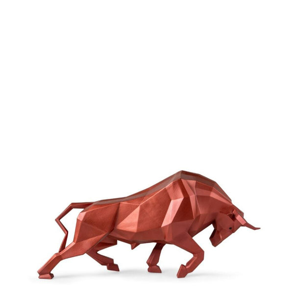 Bull Sculpture <br> 
Metallic Red <br> 
(L 16 x W 50 x H 24) cm