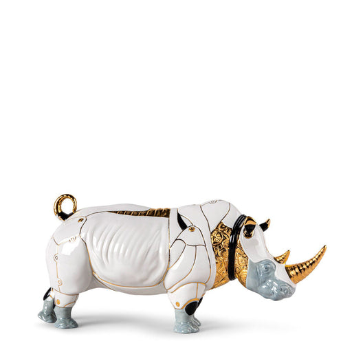 Rhino Cyborg Sculpture <br> 
(L 19 x W 45 x H 22) cm