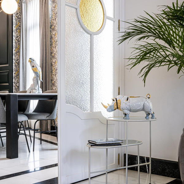 Rhino Cyborg Sculpture <br> 
(L 19 x W 45 x H 22) cm