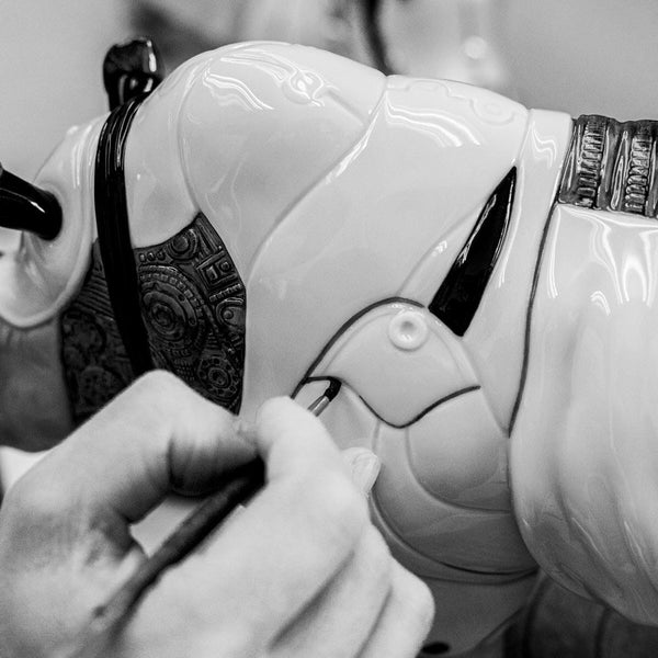 Rhino Cyborg Sculpture <br> 
(L 19 x W 45 x H 22) cm