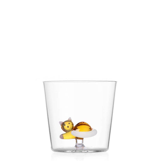 Tabby Cat Tumbler <br> 
Lying Amber Cat with White Tail <br> 
300 ml