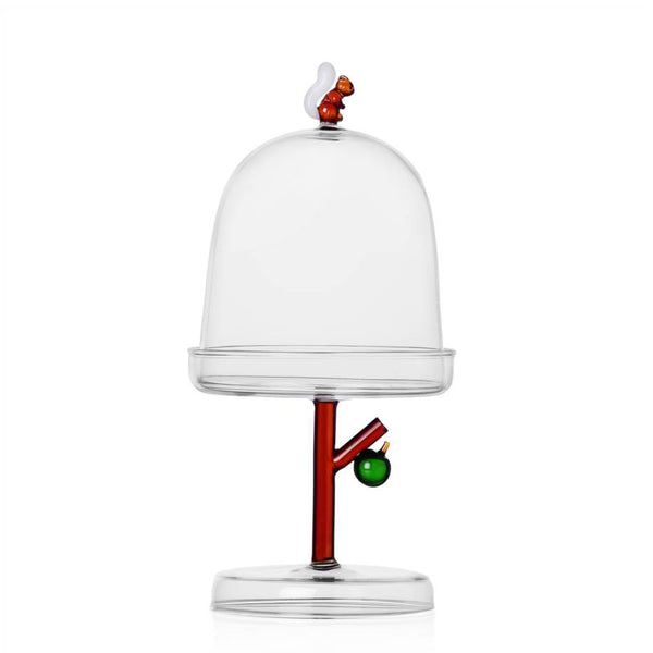 Fruits and Flowers Dish with Dome <br> 
Squirrel <br> 
(Ø 14.5 x H 29.5) cm