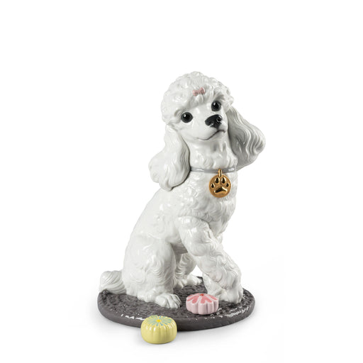 Poodle with Mochis Dog Figurine <br> 
(L 25 x W 22 x H 33) cm