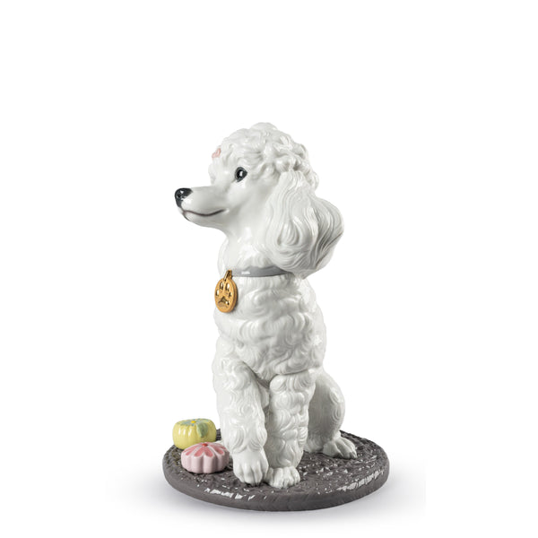 Poodle with Mochis Dog Figurine <br> 
(L 25 x W 22 x H 33) cm