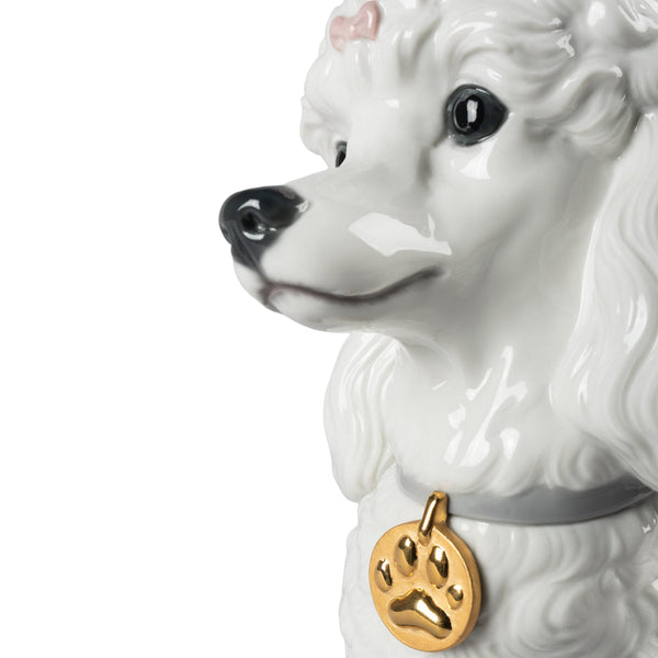 Poodle with Mochis Dog Figurine <br> 
(L 25 x W 22 x H 33) cm