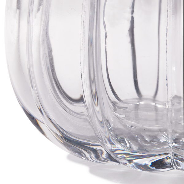 Melon Hurricane Candle Holder <br>
Clear <br>
(Ø 13.7 x H 10) cm