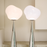 Melt Cone Fat Floor Lamp <br> Opal / Silver <br> (L 50 x W 50 x H 174.5) cm