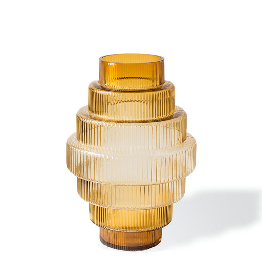 Steps Vase <br> Amber <br> (Ø 35 x H 50) cm