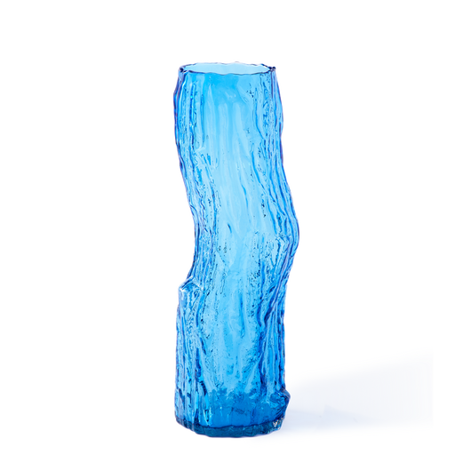 Tree Log Vase <br> Blue <br> (L 21 x W 18 x H 62) cm