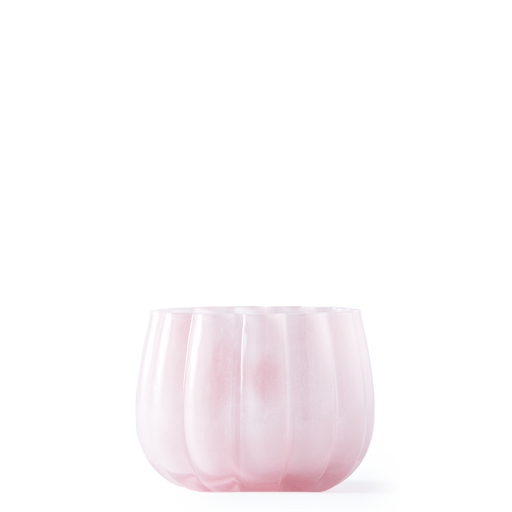 Melon Hurricane Candle Holder<br> Light Pink <br> (Ø 13.7 x H 10) cm