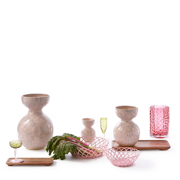 Round Relief Vase<br> 
Light Pink
<br> (Ø 20 x H 30) cm