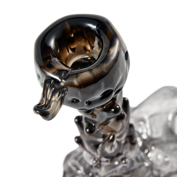 Glass Drip Candle Holder <br> 
Black <br> 
(L 14 x W 8 x H 14) cm