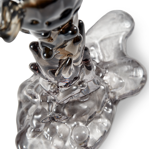 Glass Drip Candle Holder <br> 
Black <br> 
(L 14 x W 8 x H 14) cm