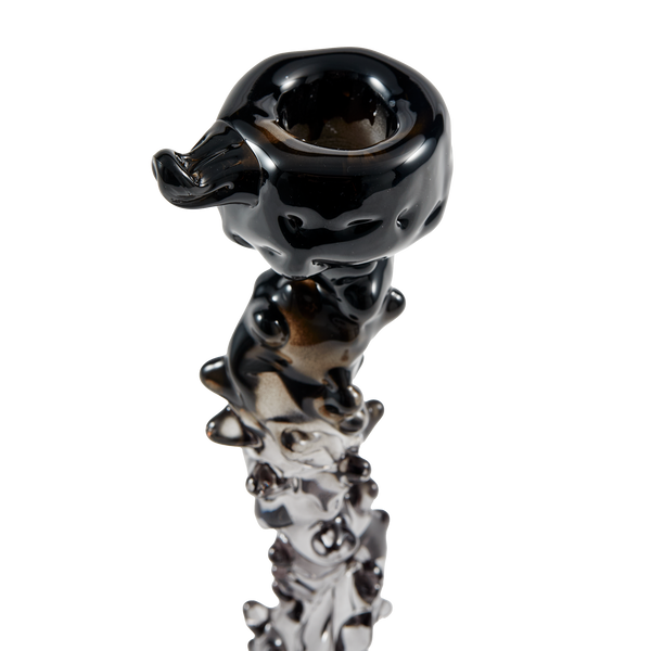 Glass Drip Candle Holder <br> 
Black <br> 
(L 14 x W 8 x H 25) cm