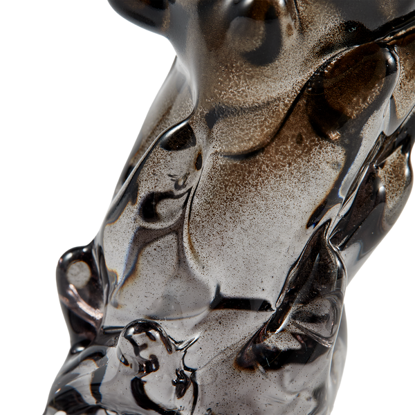 Glass Drip Candle Holder <br> 
Black <br> 
(L 14 x W 8 x H 25) cm