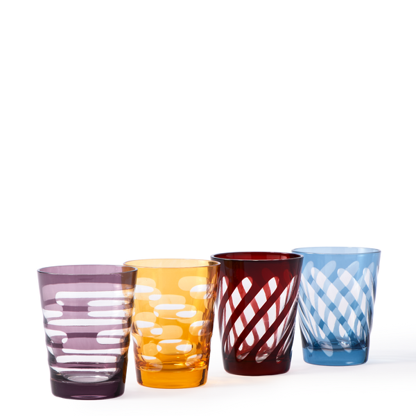 Tubular Tumbler Glass <br> Set of 4 <br> 250 ml