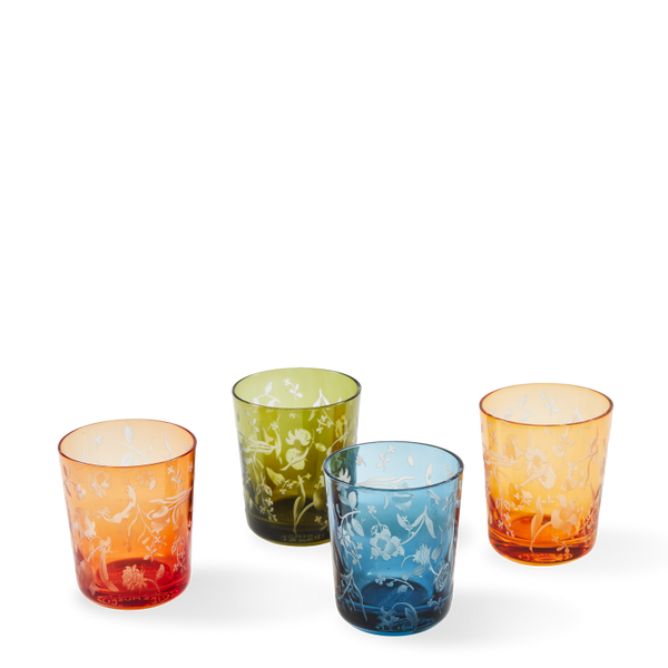 Scattered Flowers Tumbler Glass <br> Limited Edition <br> Set of 2 <br> 300 ml