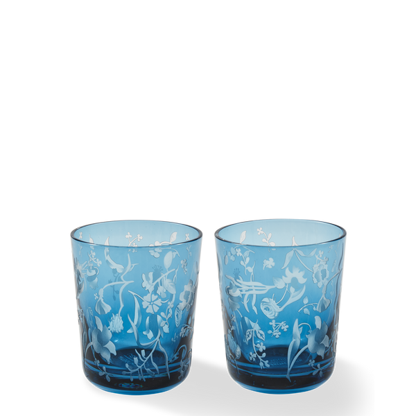 Scattered Flowers Tumbler Glass <br> Limited Edition <br> Set of 2 <br> 300 ml
