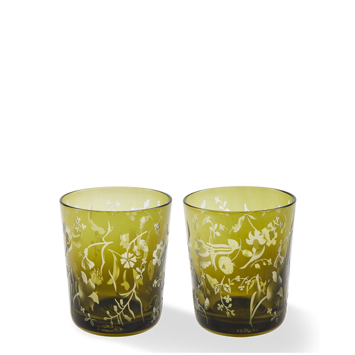 Scattered Flowers Tumbler Glass <br> Limited Edition <br> Set of 2 <br> 300 ml