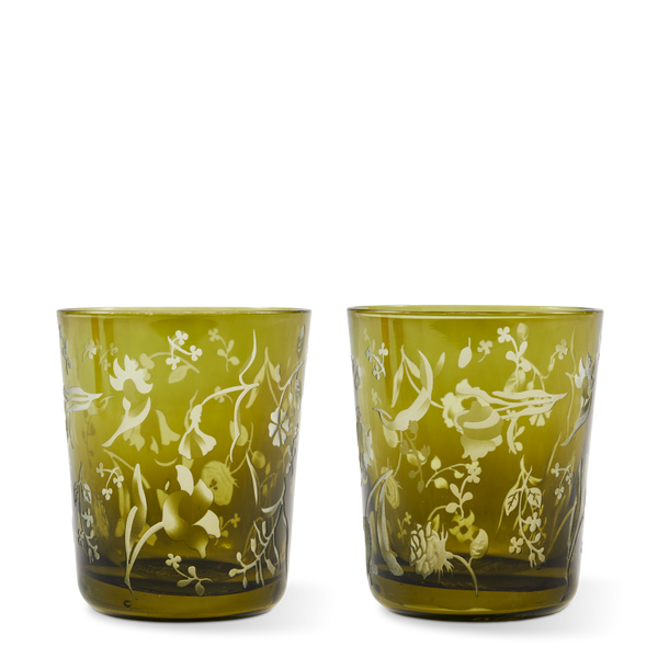 Scattered Flowers Tumbler Glass <br> Limited Edition <br> Set of 2 <br> 300 ml