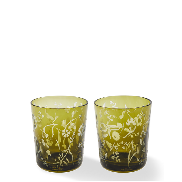 Scattered Flowers Tumbler Glass <br> Limited Edition <br> Set of 2 <br> 300 ml