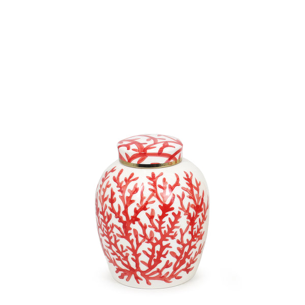 Coral Cannister with Lid <br> (Ø 19.5 x H 24) cm