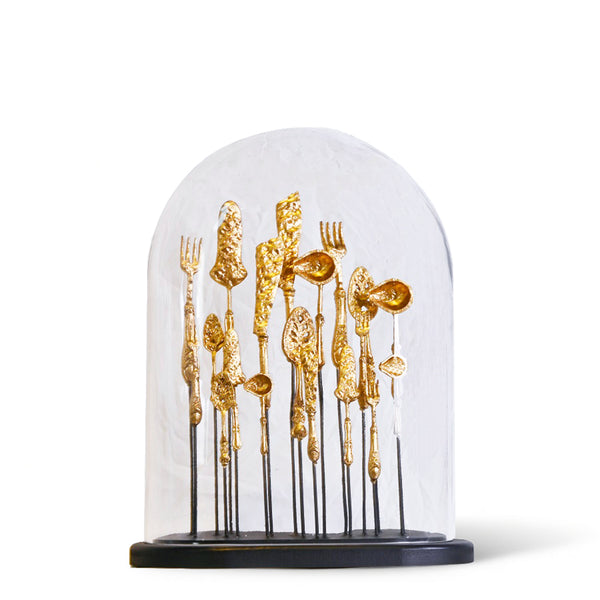 Cutlery on Oval Globe <br> (Ø 33.5 x 19 x H 41.5) cm