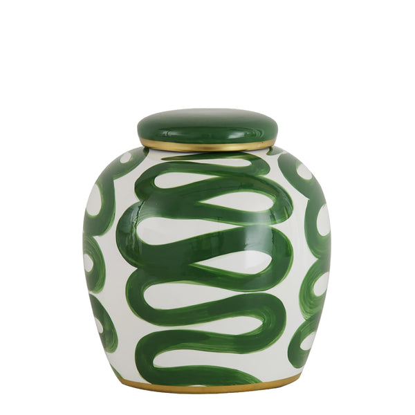 Serpentine Pot with Lid <br> (Ø 20 x H 21) cm