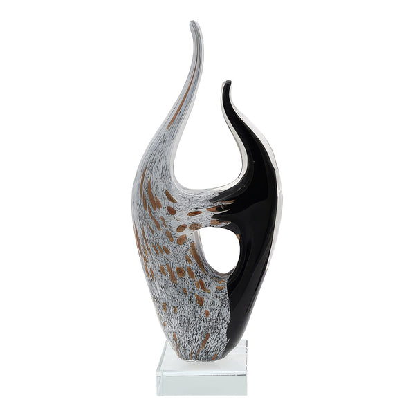 Glass Sculpture on Base <br> Set of 2