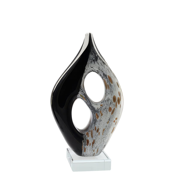 Glass Sculpture on Base <br> Set of 2