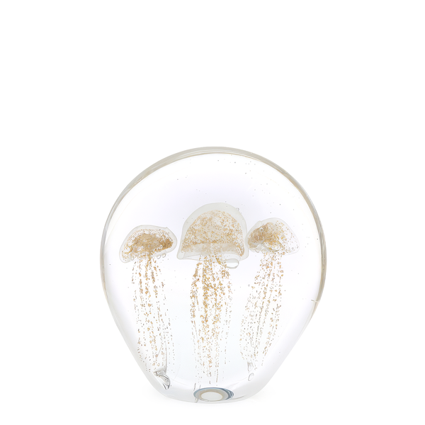 Sulfide with Three Jellyfish <br> White <br> (Ø 17.5 x H 19.5) cm