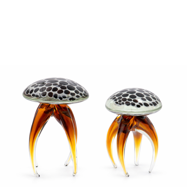 Jellyfish Decorative Ornament <br>
White / Black / Brown <br>
Set of 2