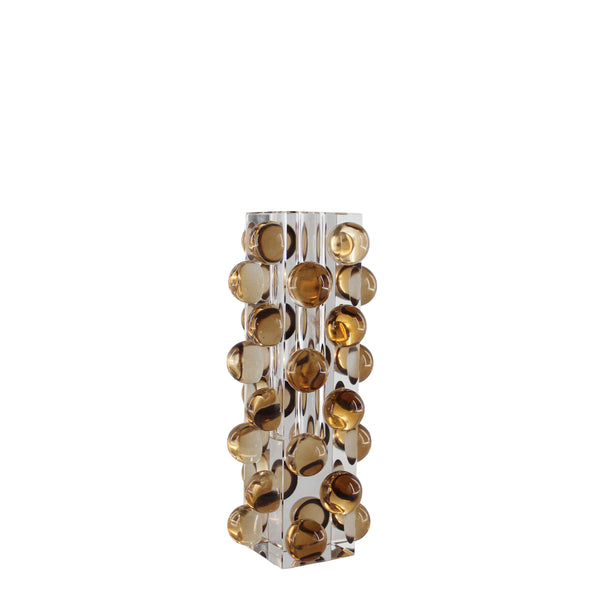 Square Crystal Balls Vase <br>(L 8 x W 8 x H 20) cm