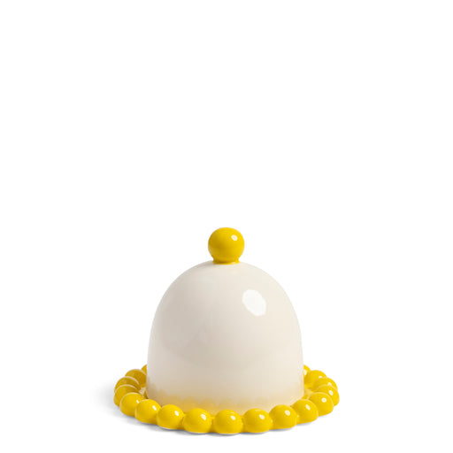 Perle Butter Dish <br> 
Yellow
<br> (Ø 16 x H 12.5) cm